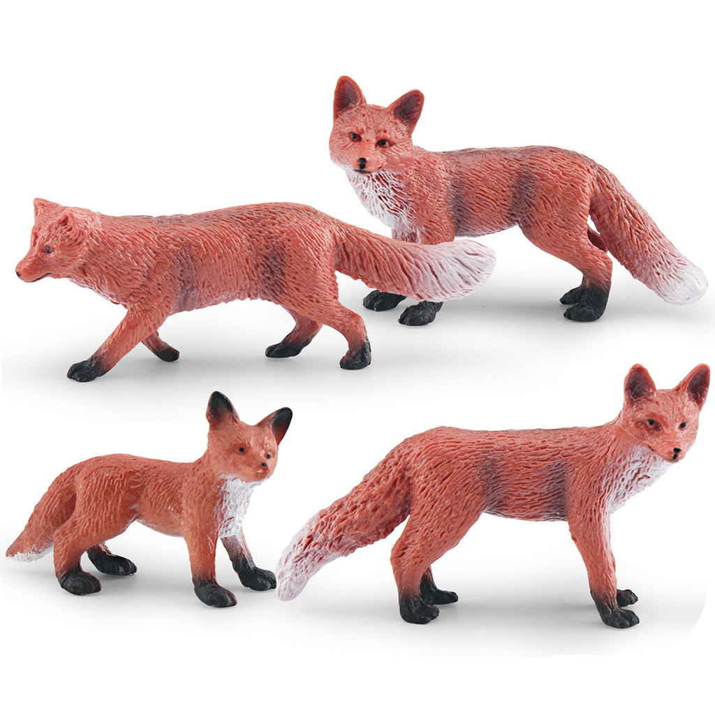 จําลอง Arctic Fox White Fox Blue เครื่องประดับ Polar Wildlife Fox รุ่นเด็กความรู้ความเข้าใจของเล่น