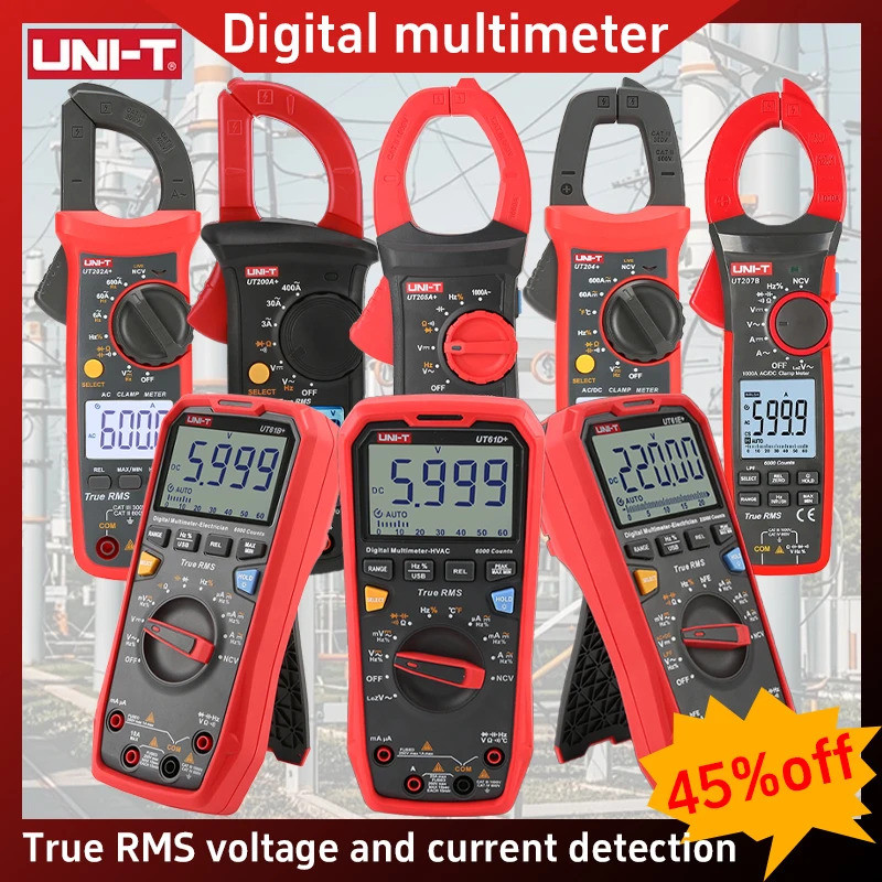 UNI-T UT61B+ UT61D+ UT61E+ True RMS มัลติมิเตอร์แบบดิจิตอล UT201+ UT202A+ UT203+ UT204+ UT207B UT208