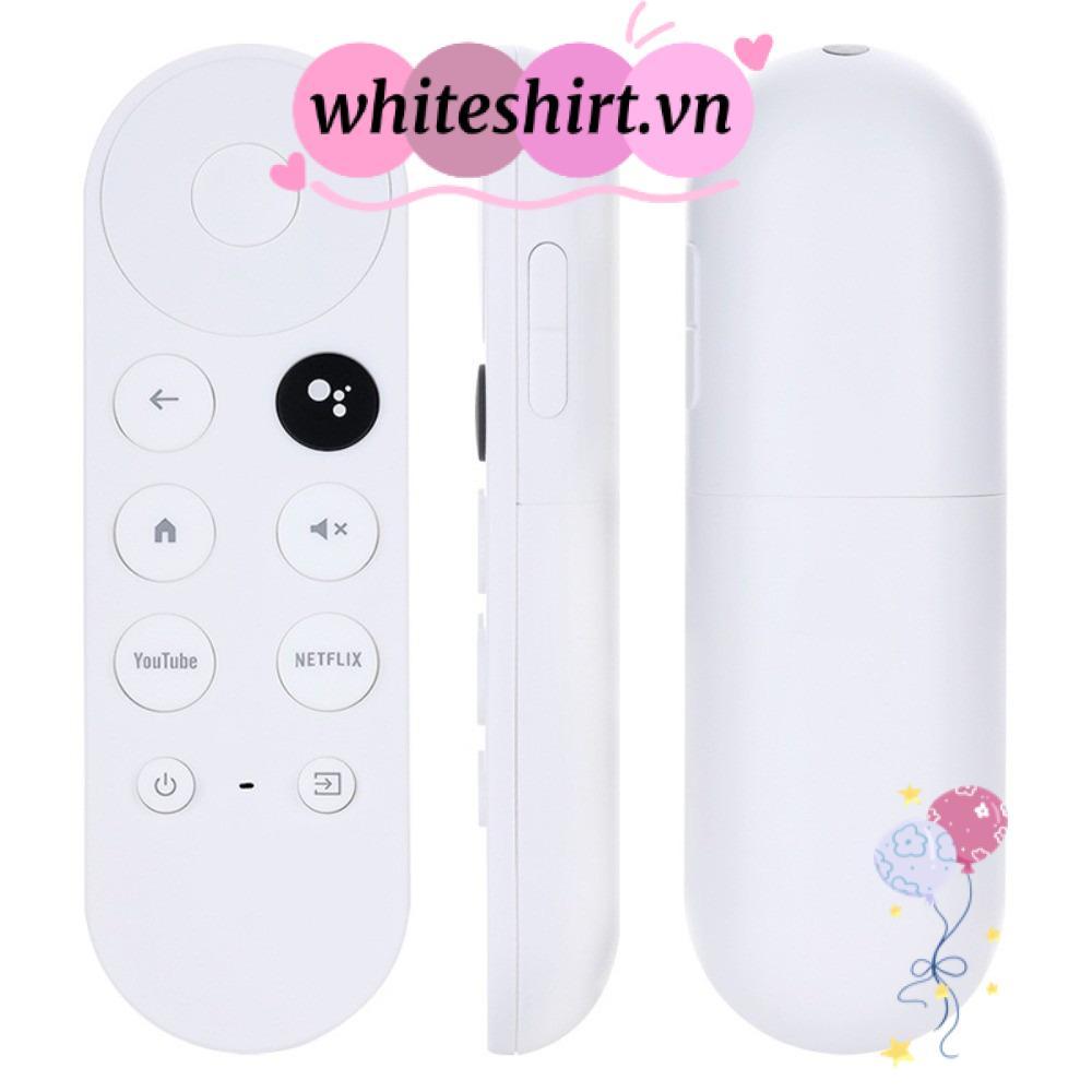 WHITESHIRT เปลี่ยนรีโมทคอนโทรลด้วยเสียง, สีหิมะที่รองรับ HD สําหรับ Google Chromecast Remote, 4K การ