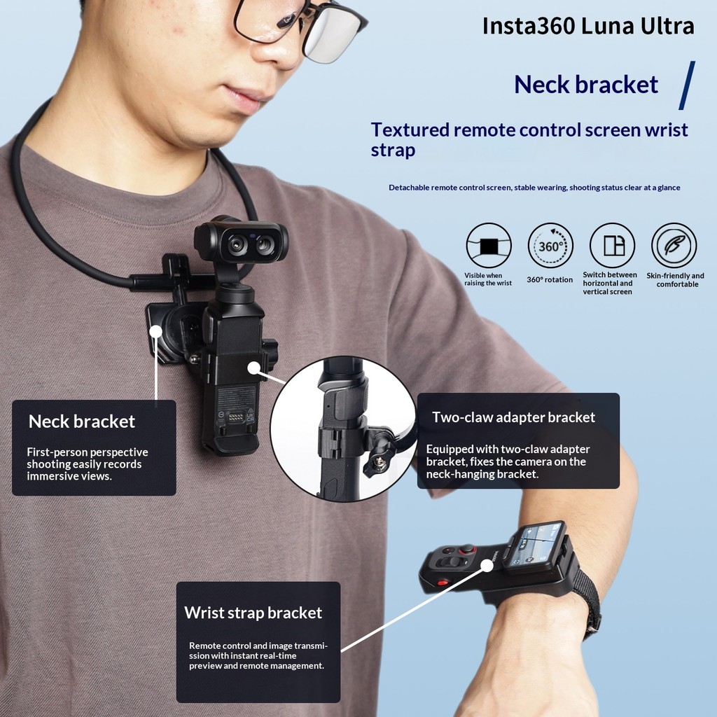 เหมาะสําหรับ Insta360 Luna Ultra Sports Camera Frame เคสป้องกันสายรัดข้อมืออุปกรณ์เสริมขยาย