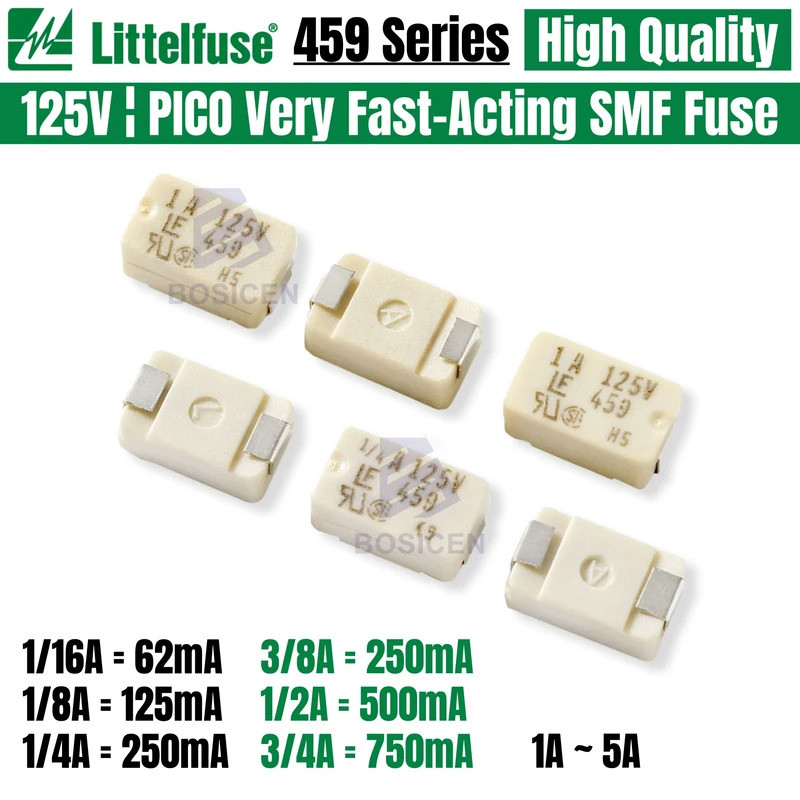 5PCS Littelfuse LF 458 PICO Very Fast-Acting SMF ฟิวส์ 125V 62ma 125ma 250ma 375ma 500ma 750ma 1A 1.