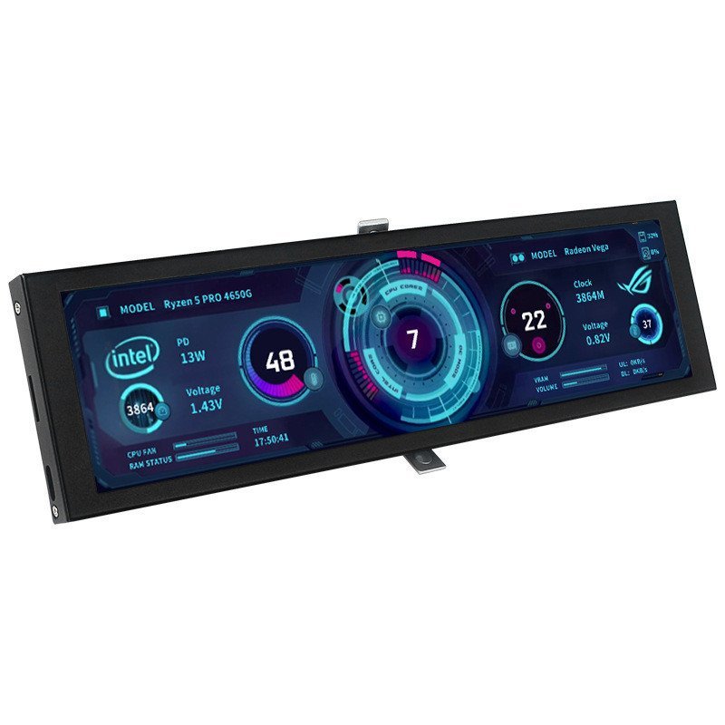 29 ซม.กรณีคอมพิวเตอร์หน้าจอรองแบบพกพายาวหน้าจอ HDMI การตรวจสอบ Raspberry Pie Touch AIDA64 Monitor DI