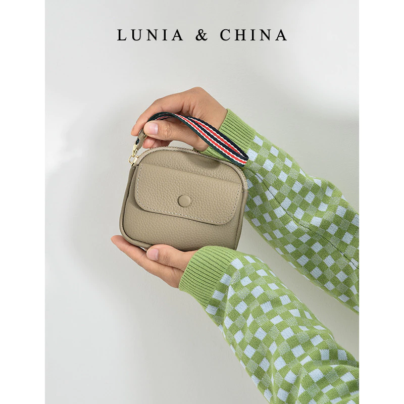 Lunia Original Clutch Bag Cowhide Handle Coin Purse Card Key Drivers License Headphone Lipstick Air Cushion Storage Bag