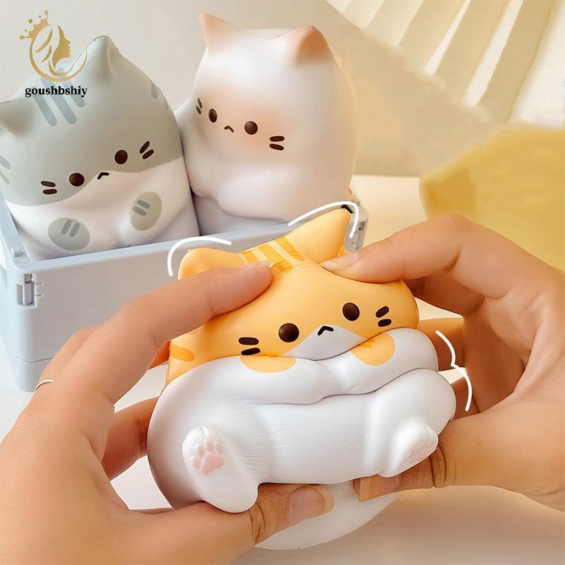 [GOY] ใหม่แมวความเครียดบรรเทาของเล่น Squishy PU ช้า Rising Squeeze Antistress Ball การ์ตูนเครื่องประดับตาราง Squishy ความเครียด Reliever ของเล่น TH