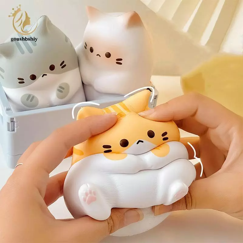 [GOY] ใหม่แมวความเครียดบรรเทาของเล่น Squishy PU ช้า Rising Squeeze Antistress Ball การ์ตูนเครื่องประดับตาราง Squishy ความเครียด Reliever ของเล่น TH