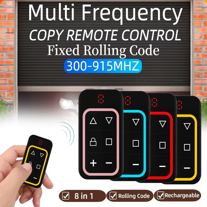 (COD) 8CH หลายความถี่ 300-915MHz ประตูโรงรถรีโมทคอนโทรล Duplicator Multi-ความถี่รหัส เครื่องส่งสัญญาณมือ