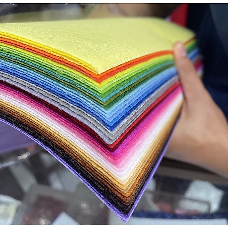 สักหลาด ขนาด 30*30 cm🌈20แผ่น:40แผ่น 🌈พร้อมส่ง✅✅ผ้าสักหลาด