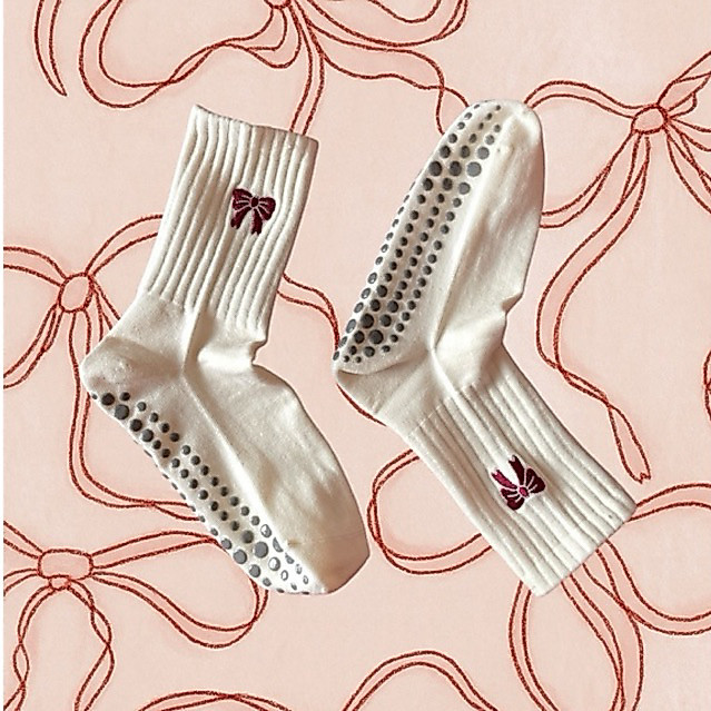 [พร้อมส่ง]  🎀 RibbonFit 🎀 Grip Socks ถุงเท้ากันลื่น สำหรับโยคะ พิลาทิส ออกกกำลังกาย