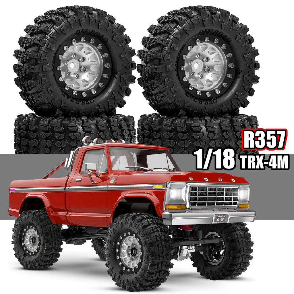 1.3 "7 มม.Hex สูง Traction โลหะ Beadlock ล้อ Tyre Fit 1/18 1/24 RC Crawler TRX4M SCX24 AX24 FCX24M Ascent-18 อะไหล่อัพเกรด