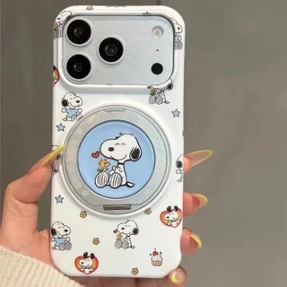 น่ารักสีขาวด้านล่างเต็มหน้าจอลูกสุนัข 360 หมุนวงเล็บแม่เหล็กเคสโทรศัพท์เหมาะสําหรับ ไอโฟน17 มือโปร สูงสุด 16 15 มือโปร สูงสุด กันกระแทกกล้องป้องกันลดลงฮาร์ดปกหลัง