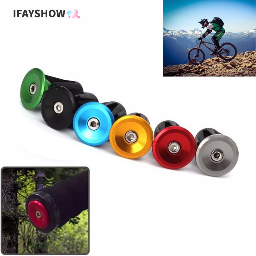 IFAYSHOW Handle Bar Cap คุณภาพสูงชิ้นส่วนจักรยาน Lock-On อลูมิเนียมอัลลอยด์