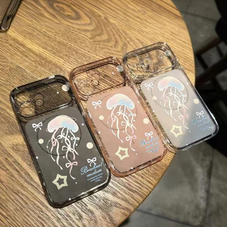 For iPhone เคสไอโฟน แมงกะพรุนสีสัน 11 12 13 14 15 16 17 PLUS B4PRO MAX X XS เปลือกที่เรียบง่าย MAX XR 7/8PLUS