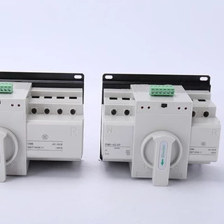ATS สวิตช์ถ่ายโอนอัตโนมัติ สวิตซ์สลับไฟ สลับไฟ แหล่งจ่าย อัตโนมัติ 2P 63A 230V MCB ประเภทพลังคู่