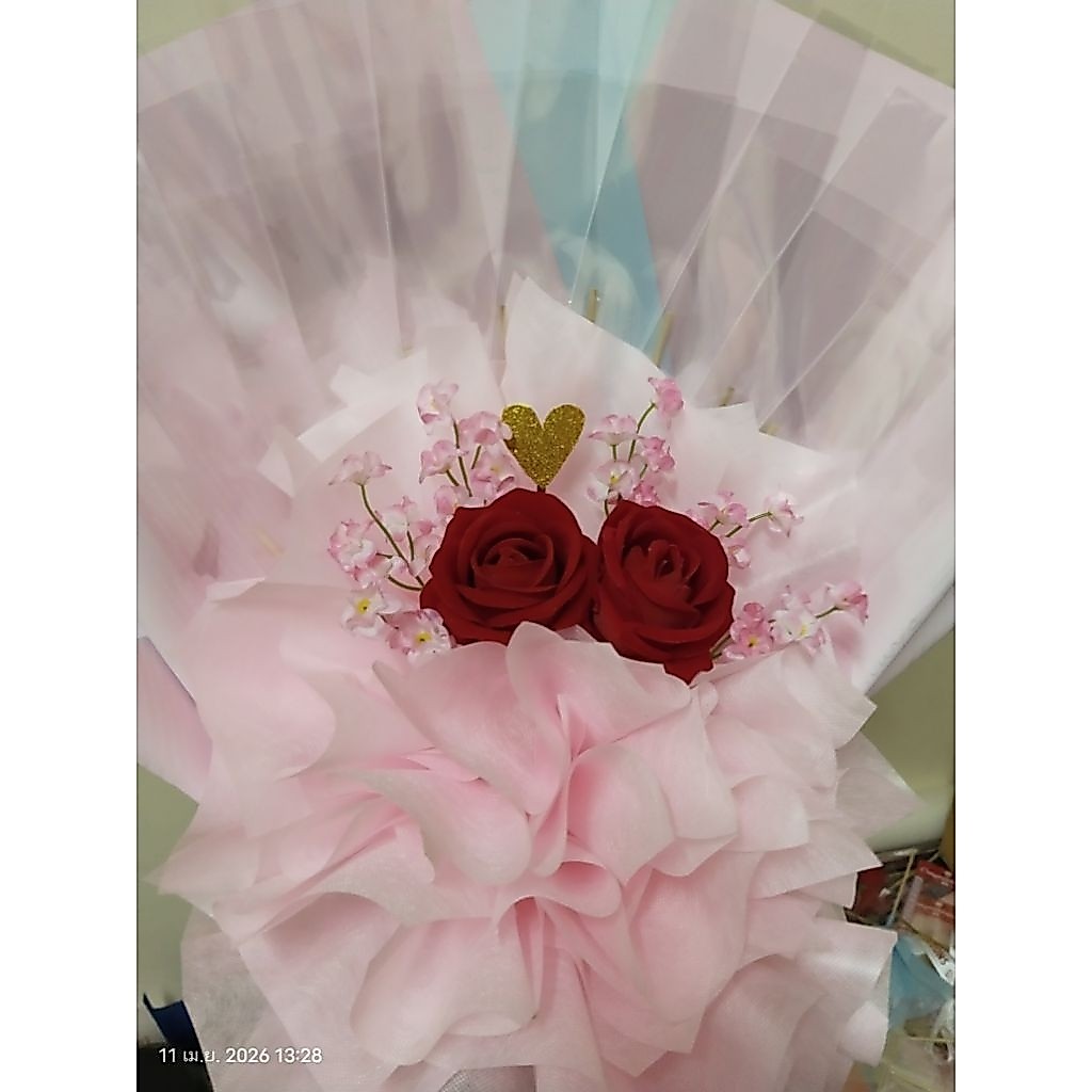 ช่อกุหลาบ congratulation สีชมพู ใส่ธนบัตรได้ 20 ใบค่ะ