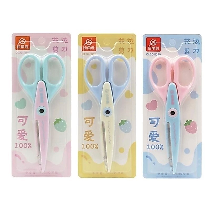 กรรไกรซิกแซก DG-Art (ดีจี อาร์ต)  ทูโทน OULE DJ11-8080 (ราคาต่อ 1 อัน) เลือกลายฟันซิกแซกตามแผงสินค้า