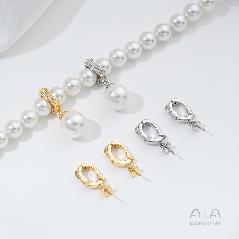 สี Retention 14K Gold-Covered รูปพิเศษผู้ถือลูกปัดจี้หัวเข็มขัด diy Handmade Sticky Pearl สร้อยคอจี้