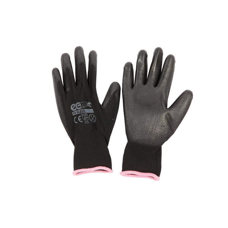 ถุงมือถักเคลือบ อีโค่ PU GLOVE สีดำ ขนาด S