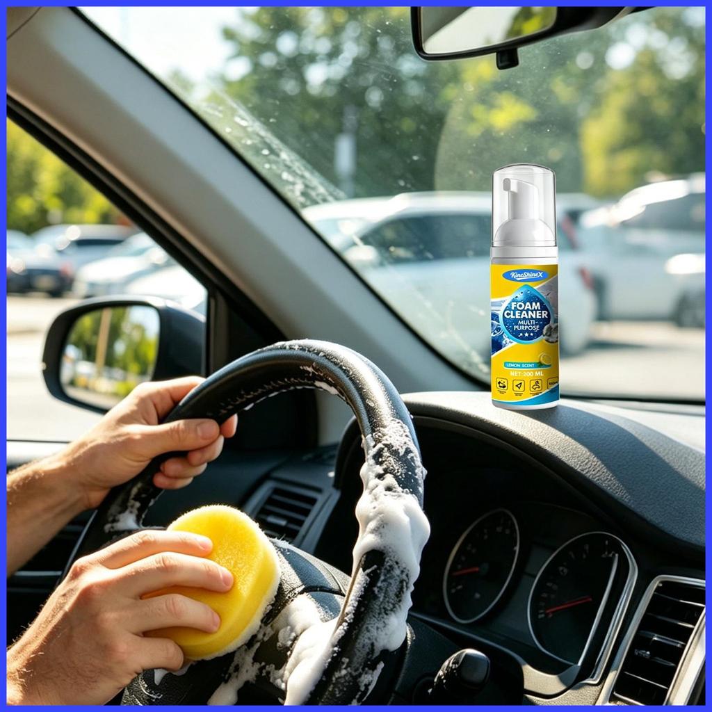 รถพรมทําความสะอาด 200ml Foaming Fast-Acting Gentle Auto Dashboard Detailing Spray สําหรับแดชบอร์ดชั้