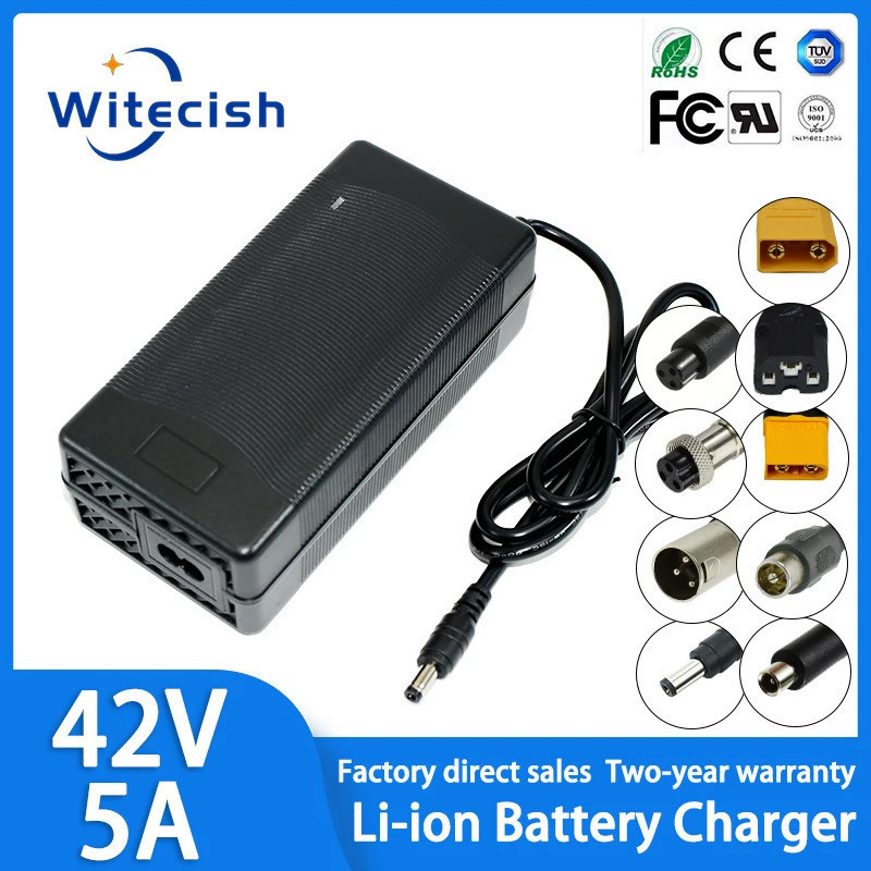 42V 5A Li-ion Battery Charger 10S 36V แบตเตอรี่ลิเธียมสําหรับ M365 pro,bird,lime,ime-s,Ninebot Es1,N