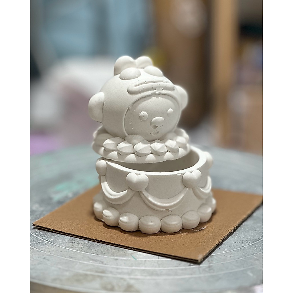 กะปุกเค้กปูนปลาสเตอร์ลายการ์ตูน เปิดปิดได้