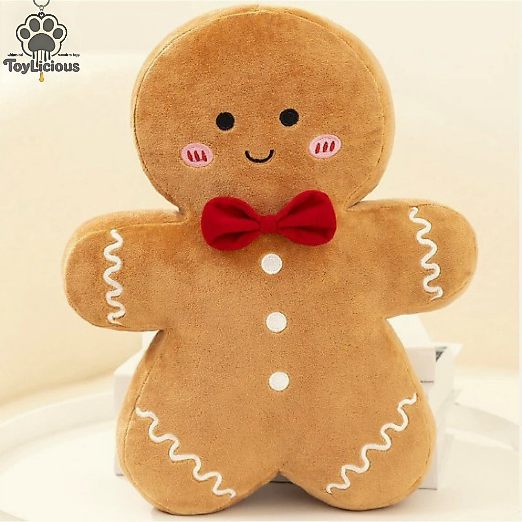 2025 Christmas Limited | หมอนกํามะหยี่อุ่นมนุษย์ขนมปังขิงคาราเมลสามารถกอดวันหยุดหวาน