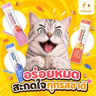 ✨Ketzuzu [365 ซอง] ขนมแมวเลีย ช่วยเจริญอาหาร บำรุงขนเงางาม ขนมแมว 16g รสรวม 5 รส อาหารเปียกแมว