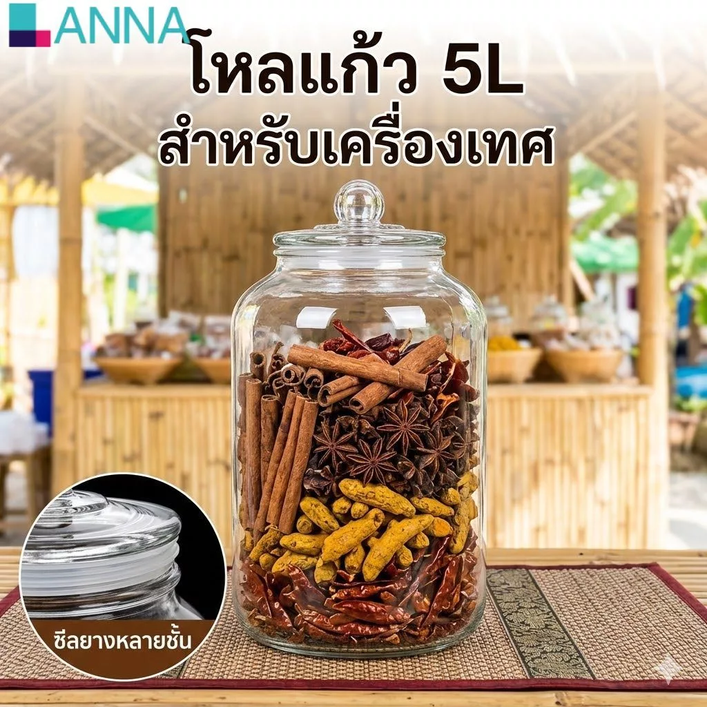 โหลแก้วสูญญากาศขวดแก้ว โหลแก้ว2ลิตร/3ลิตร/5ลิตร/ 8ลิตรโหลใส่เครื่องปรุง โหลดองร้านอยู่ที่ไทย