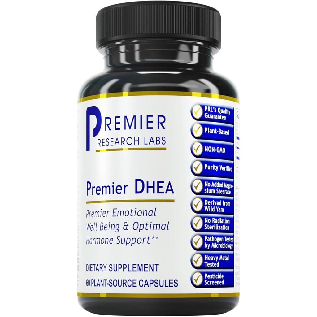 Premier Research Labs Premier DHEA - DHEA อาหารเสริมสําหรับผู้หญิงและผู้ชาย, DHEA 25mg, Hormone Supp