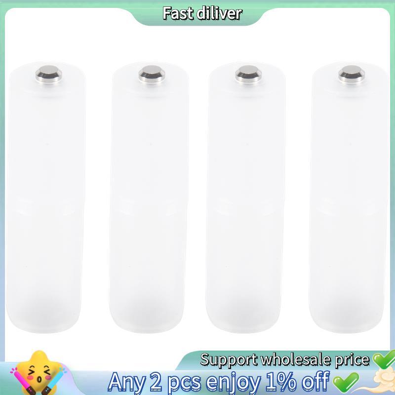 SODIAL(R) 4 ชิ้น AAA เป็น AA Battery Cell Converter Adaptor เคสทรงกระบอก
