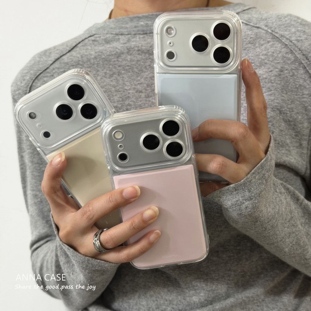 Minimalist Soft Cream สีทึบเคลือบเงาเคสโทรศัพท์สําหรับ iPhone 17 17Pro 17Promax 16 16Pro 16Promax 15 15Pro 15Promax