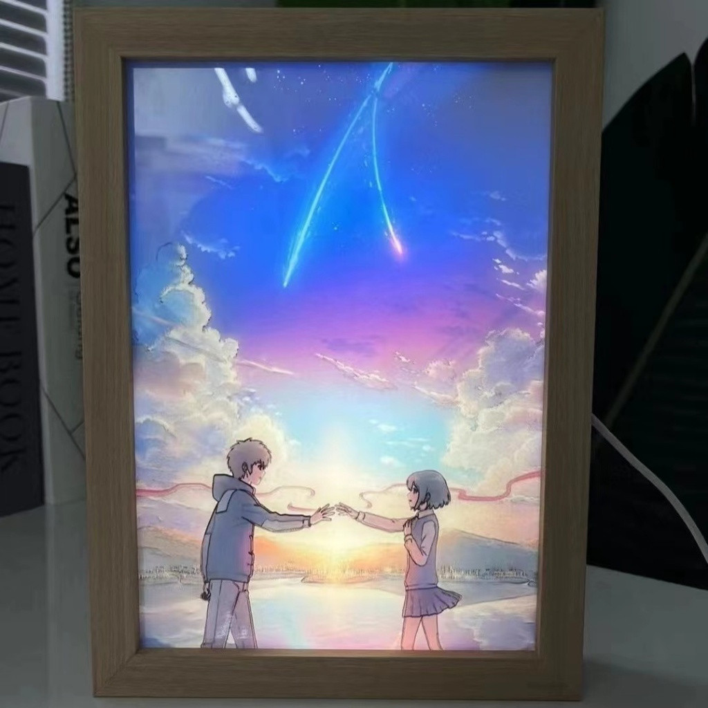 อะนิเมะชื่อของคุณ USB LED Light ภาพวาด Tachibana Taki ภาพโคมไฟกลางคืนวันวาเลนไทน์ของขวัญปีใหม่