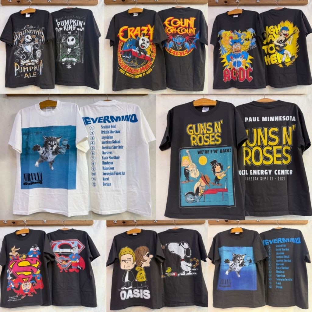 COD (จัดส่งในกรุงเทพฯ)M-3XL เสื้อวินเทจ การ์ตูนเอนิเมะ งานวง Oversize งานใหม่