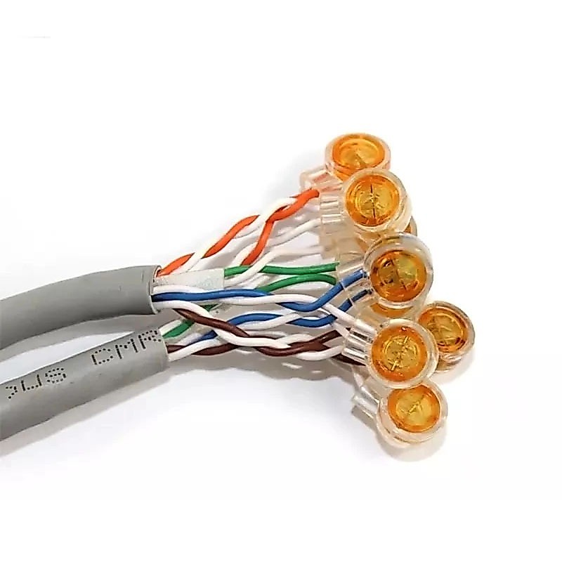 เม็ดต่อสายแลน Cat5e / CAT6  ขนาด 0.4-0.9 มิล กิ๊บบีบต่อสายโทรศัพท์ มีจารบีกันสนิม 50Pcs