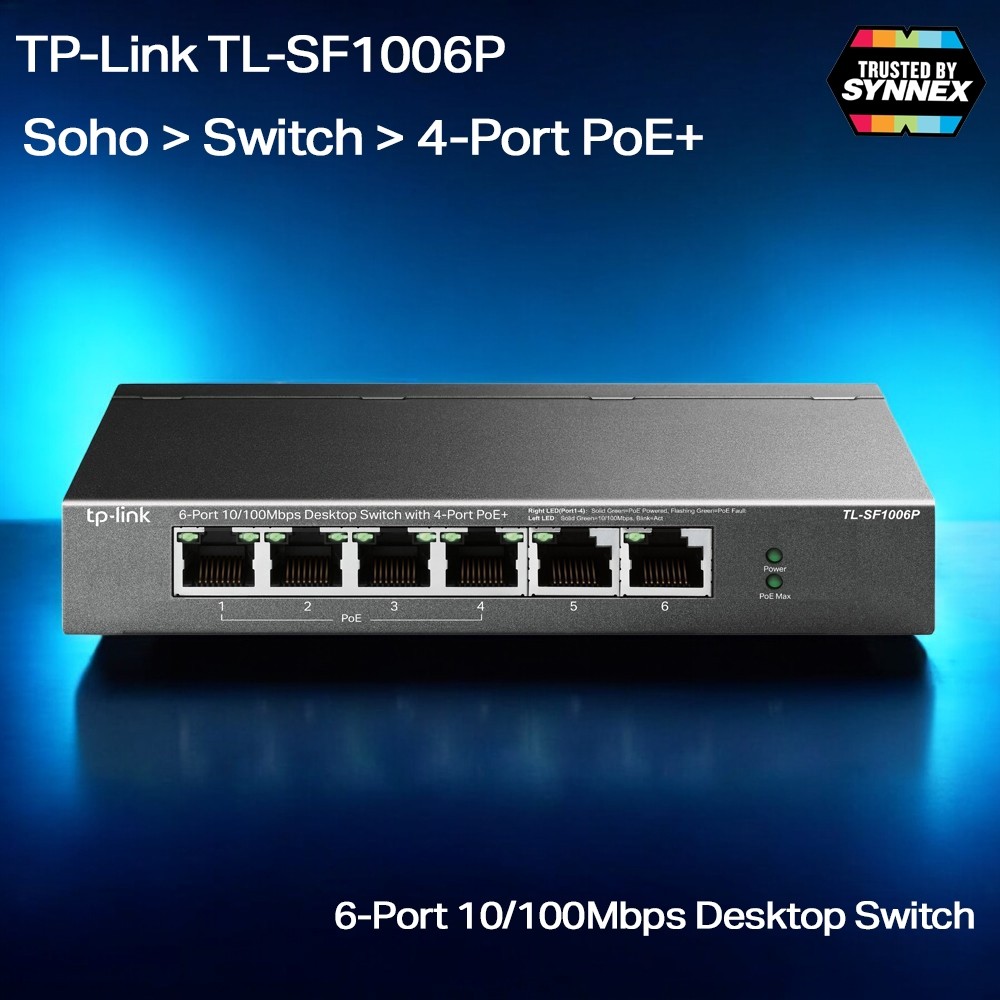 TP-Link Soho > Switch > TL-SF1006P 10/100 with 4-Port PoE+ 67W > TL-SF1008P 10/100 with 4-Port PoE+ 