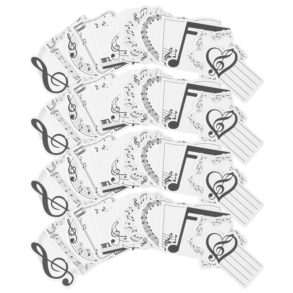 4Pack กระดาษเพลง Themed Notepad Easy to Peel Self กาวเขียน Notepad สําหรับ Home Office SHOPSBC7695