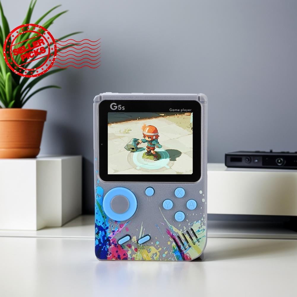 G5 Retro เกมคอนโซลมือถือ 500 เกมคลาสสิกหน้าจอ 3.0 นิ้วแบบพกพา Gamepad Macaron H5o5