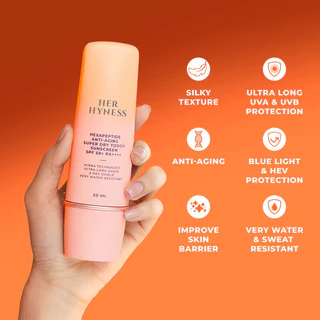 HER HYNESS Sunscreen SPF50+ PA++++ เฮอ ไฮเนส ครีมกันแดด 30ml (Super Dry Touch/Hya+ Water)
