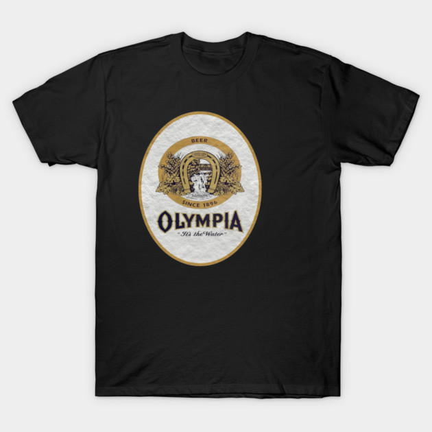 เสื้อยืด Vintage Retro - Olympia Beer 1896 T-Shirt แท้ Cotton 100% เซ็กซี่ แห้งเร็ว เกาหลี สีดำ