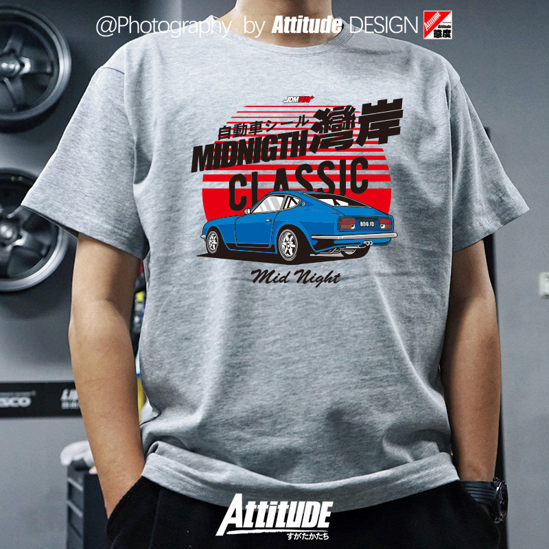 Attitude Japan JDM ดัดแปลงรถ Wangan MidNight MidNight Nissan เสื้อยืดแขนสั้น