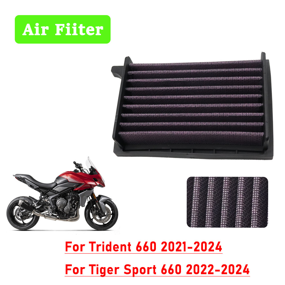สําหรับ Triumph Trident660 Trident 660 Tiger Sport 660 Motorcycl High Flow Air Filter ล้างทําความสะอาดได้อุปกรณ์เสริมรีไซเคิล