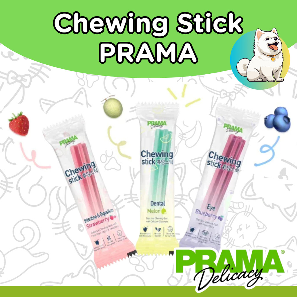 [1 ชิ้น] Prama Chewing Stick ขนมขัดฟันสุนัข จากประเทศเกาหลี ช่วยลดคราบพลัคและหินปูน มี 3 รสชาติ