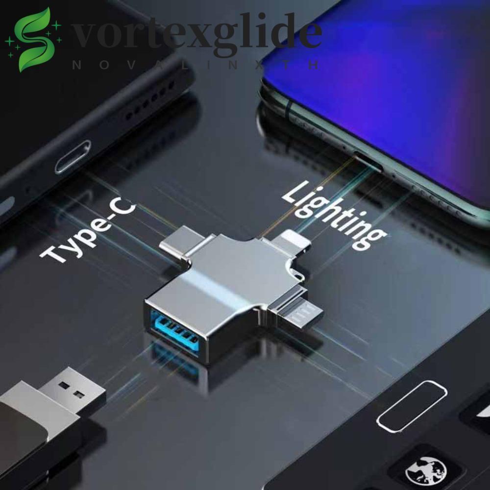 Vortexglide 3 in 1 OTG Adapter, USB 3.0 Type C 3 in 1 OTG Converter, Data Transmission Connector Micro USB 3.0 OTG Adapter สําหรับโทรศัพท์/ไดรฟ์ USB/แล็ปท็อป
