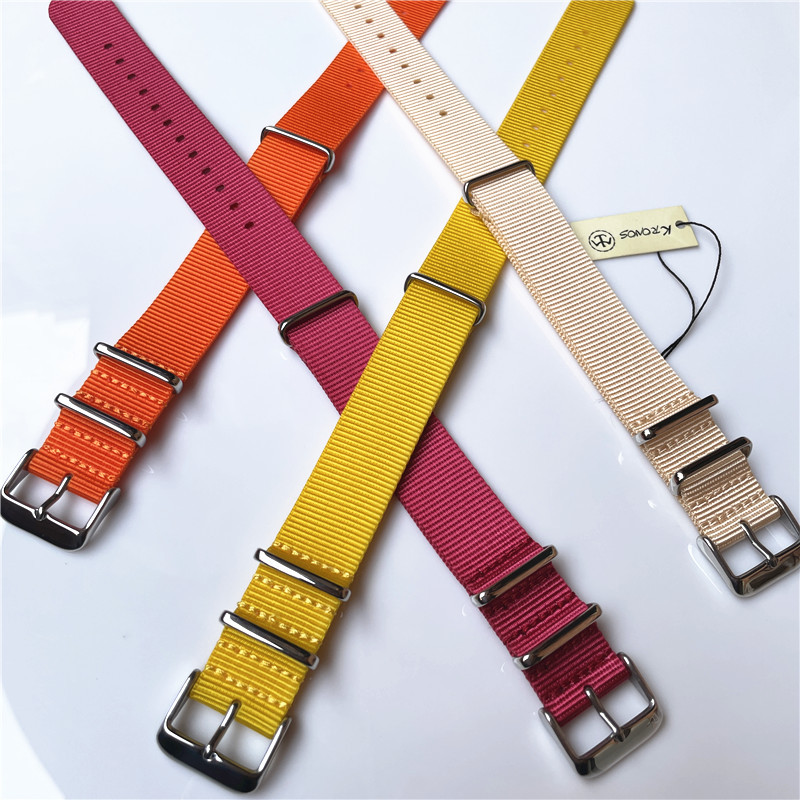 18mm20mm22mm24mm NATO NATO Canvas Nylon Strap Square Buckle Thin Outdoor Cool หลากสี