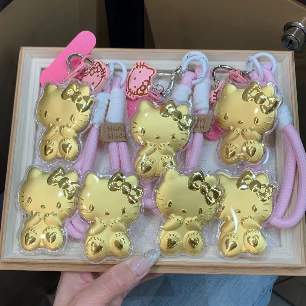 2025新品KT猫手机链挂件金箔999kitty猫挂件钥匙扣包挂闺蜜生日礼物20250903