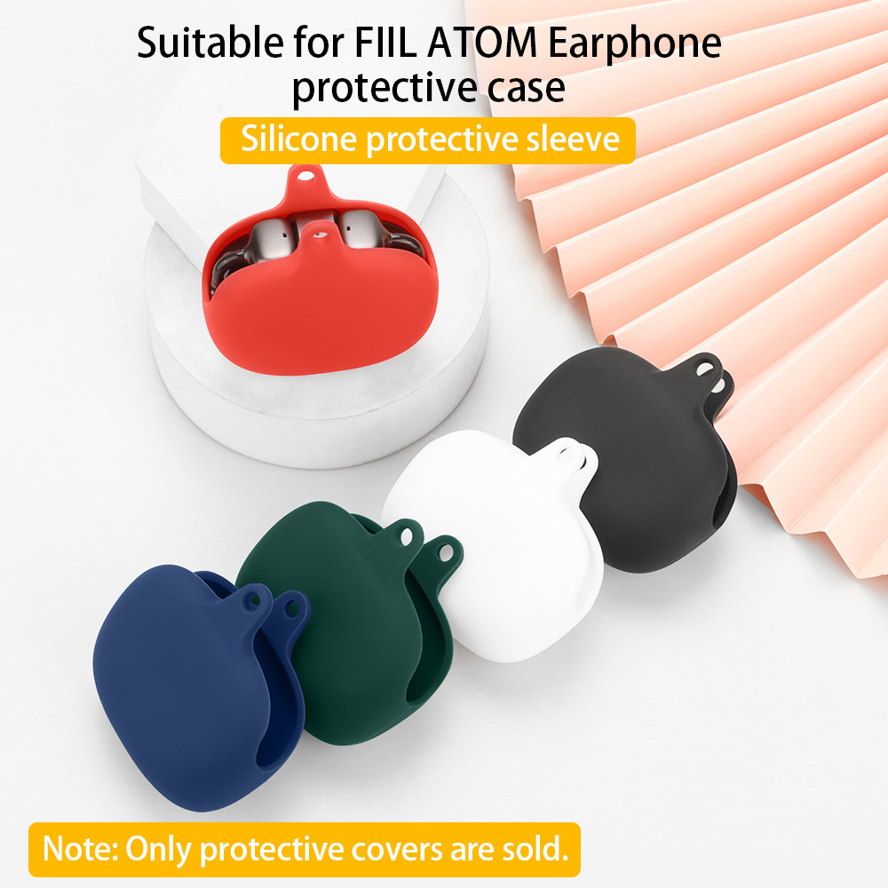 สําหรับ FIIL ATOM หูฟังสีทึบซิลิโคนหูฟัง Soft Shell กันกระแทกฝาครอบป้องกัน