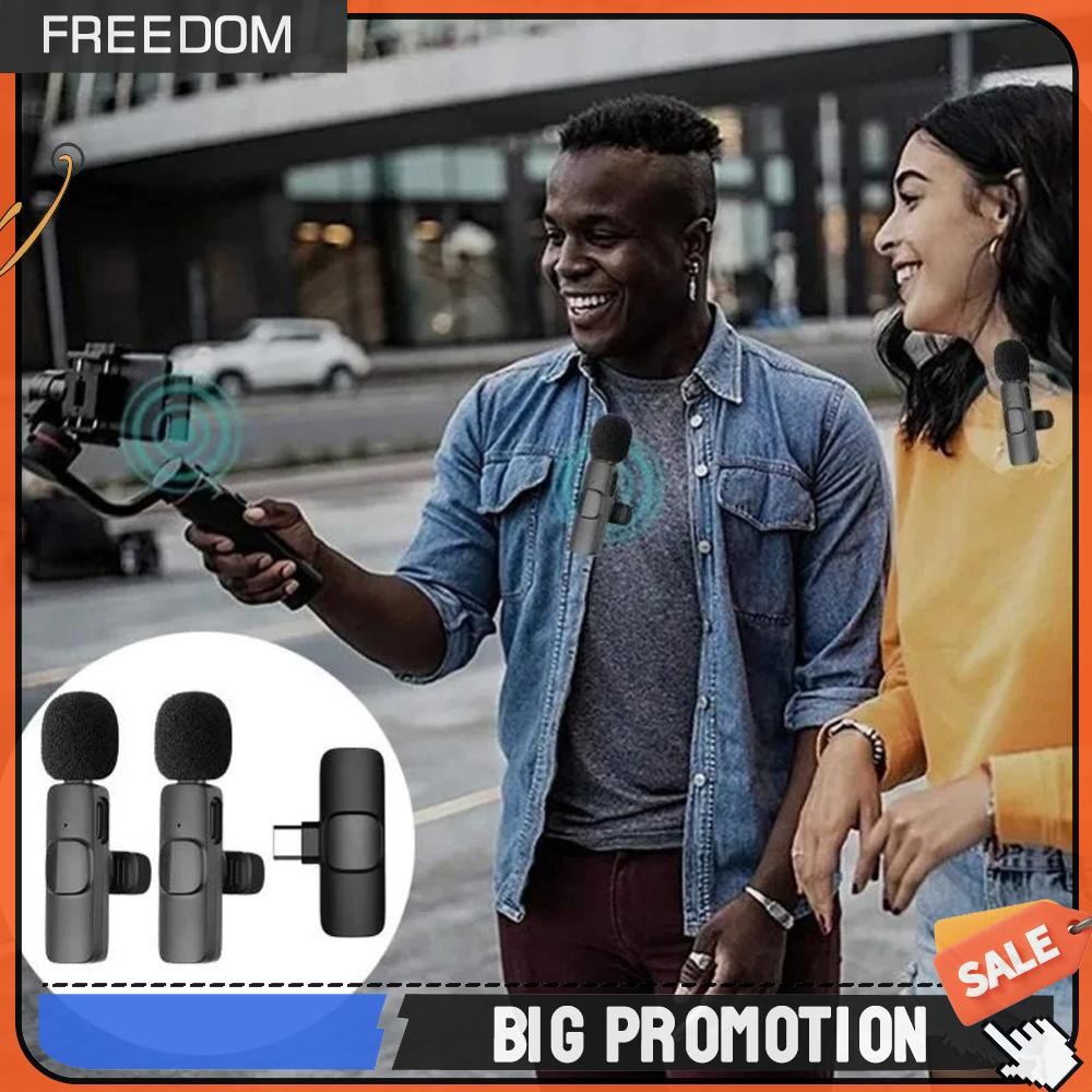 2 ใน 1 ไร้สาย Lavalier ไมโครโฟน ตัดเสียงรบกวน แบบพกพา เสียง บันทึก ไมค์ - รูปที่ 3