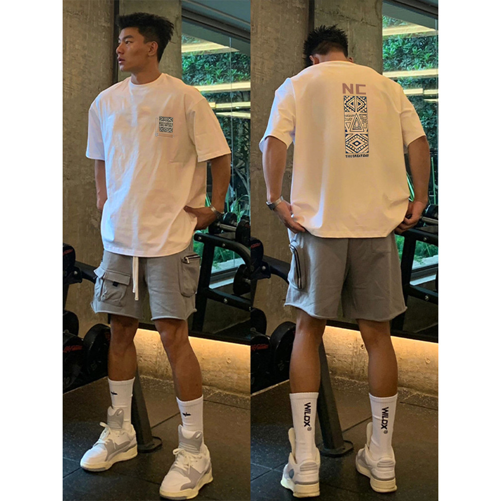 riley เสื้อยืด เสื้อดํา เสื้อยืดแขนสั้นเสื้อชายทรงสูง260g