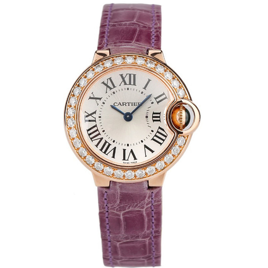 Original Diamond Cartier Cartier Watch Ladies 28.6mm Quartz Blue Balloon Cartier Watch