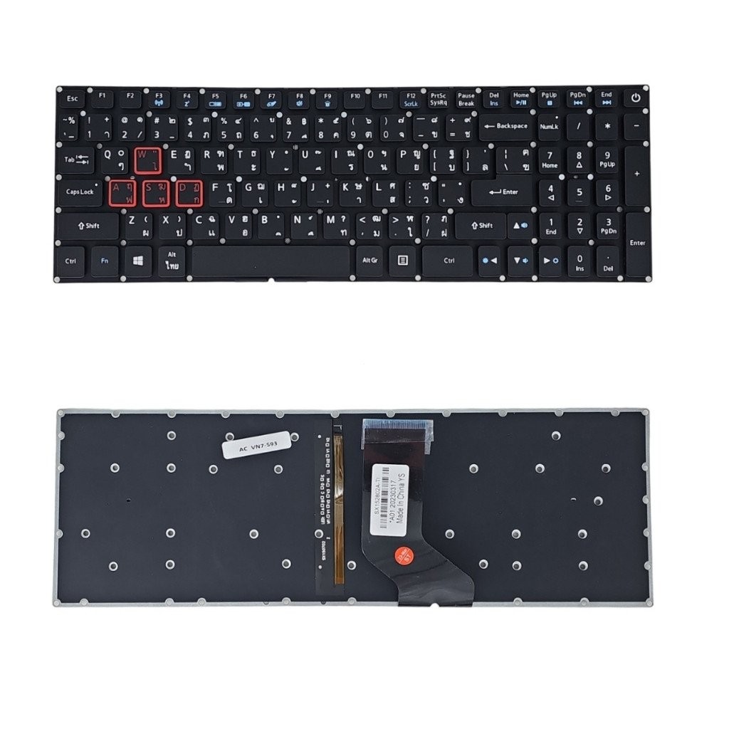 เหมาะสําหรับ ACER VX5-591G VX5-593G TI ไทยเค้าโครงคีย์บอร์ดเรืองแสงใหม่เอี่ยม
