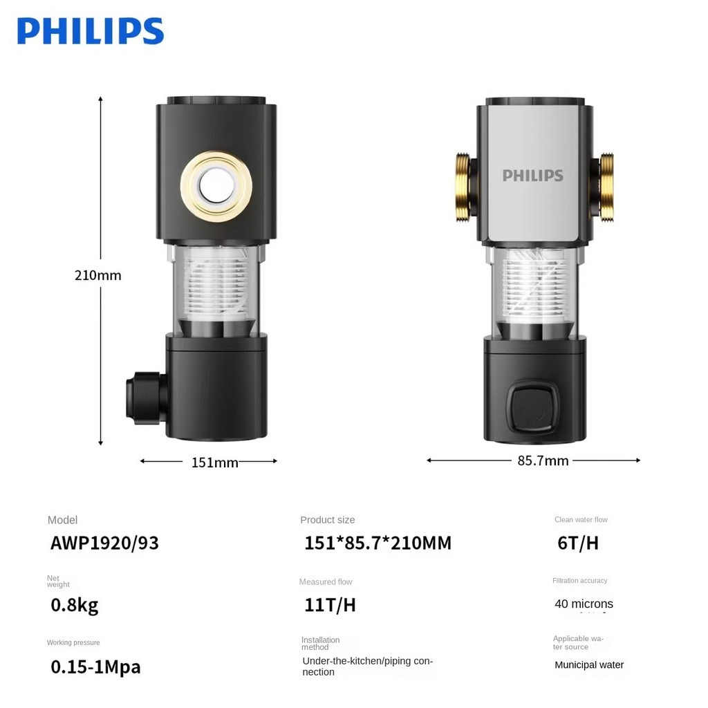 Philips water AWP1920 เครื่องกรองน้ําประปาแบบกรองล่วงหน้า - รูปที่ 7